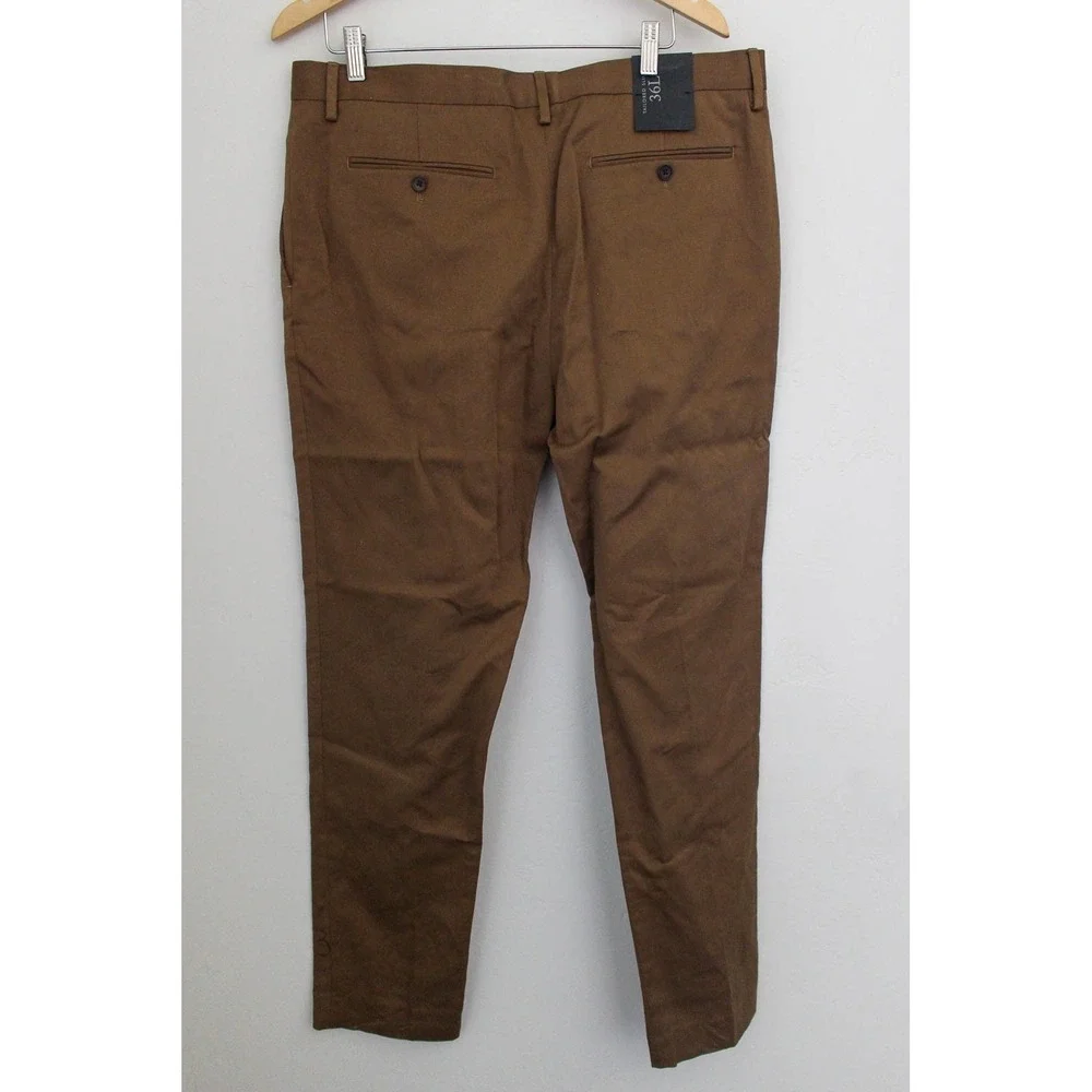 Banana Republic Dress Pants Mens 36 x 33 Brown‎ Linen Blend Italian Fabric Slim